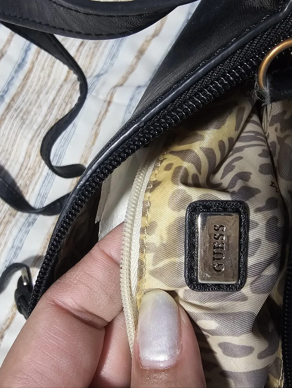 Guess Black Studded Crossbody Shoulder Bag with Adjustable Strap
